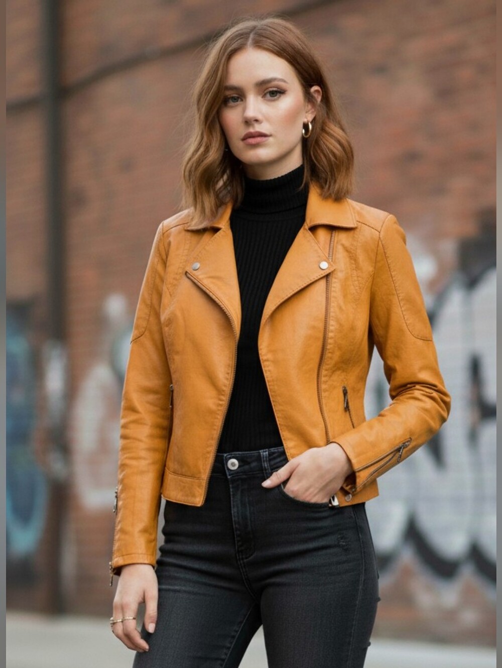 Danier - Yellow GENUINE Leather Jacket - GUC - SIZE XS